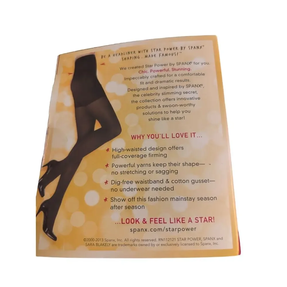 Spanx Star Power Center Stage High Waisted Shaping Tights, Java, Size F, NWT